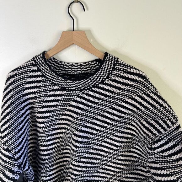 Rag & Bone Willow Striped Wool Mock neck Chunky Knit Sweater Size XL - Picture 3 of 9